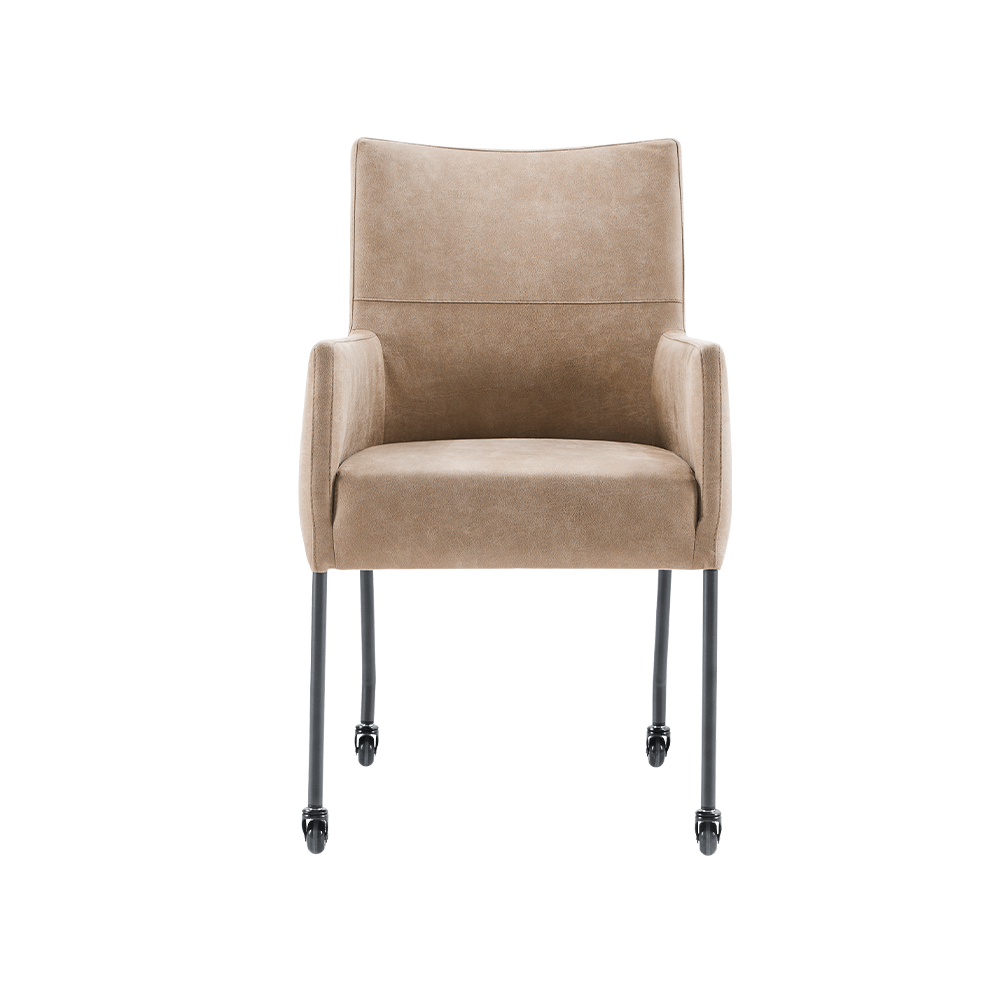 armstoel lanny 54 inhouse cruquius beige moderne stoelen op wielen deruijtermeubel