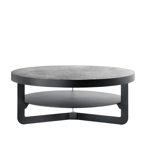 salontafel doumari zwart met hpl stone blad van INHOUSE