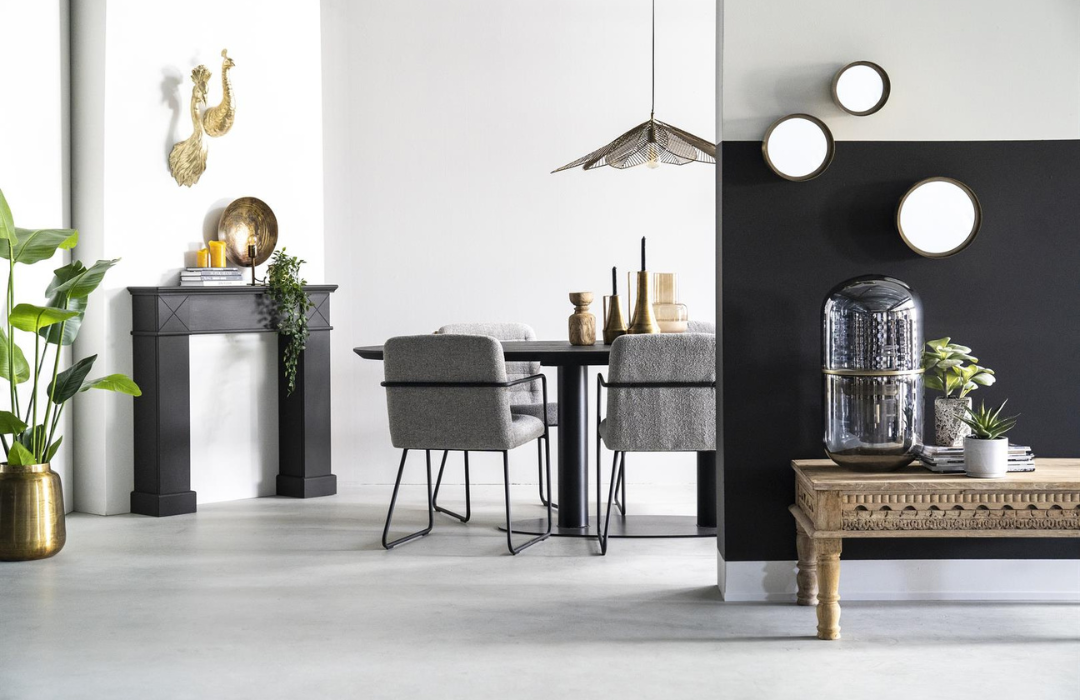 by-boo tafel, accessoires zwart koper