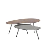 Salontafel Yania van INHOUSE zwart grijs en bruin kunststof HPL met verjongde zwarte bladrand