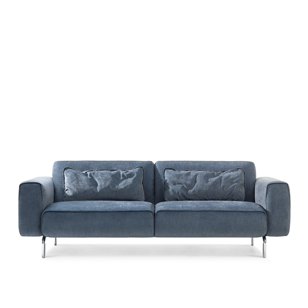 bank melloo 3,5 in stof blauw cognac designbanken