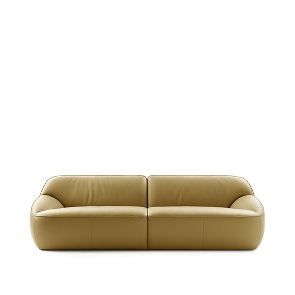 bank nivti pode designbanken in leder beige ronde bank