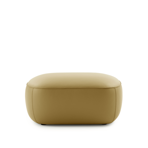 hocker nivti pode designbanken in leder beige ronde poef