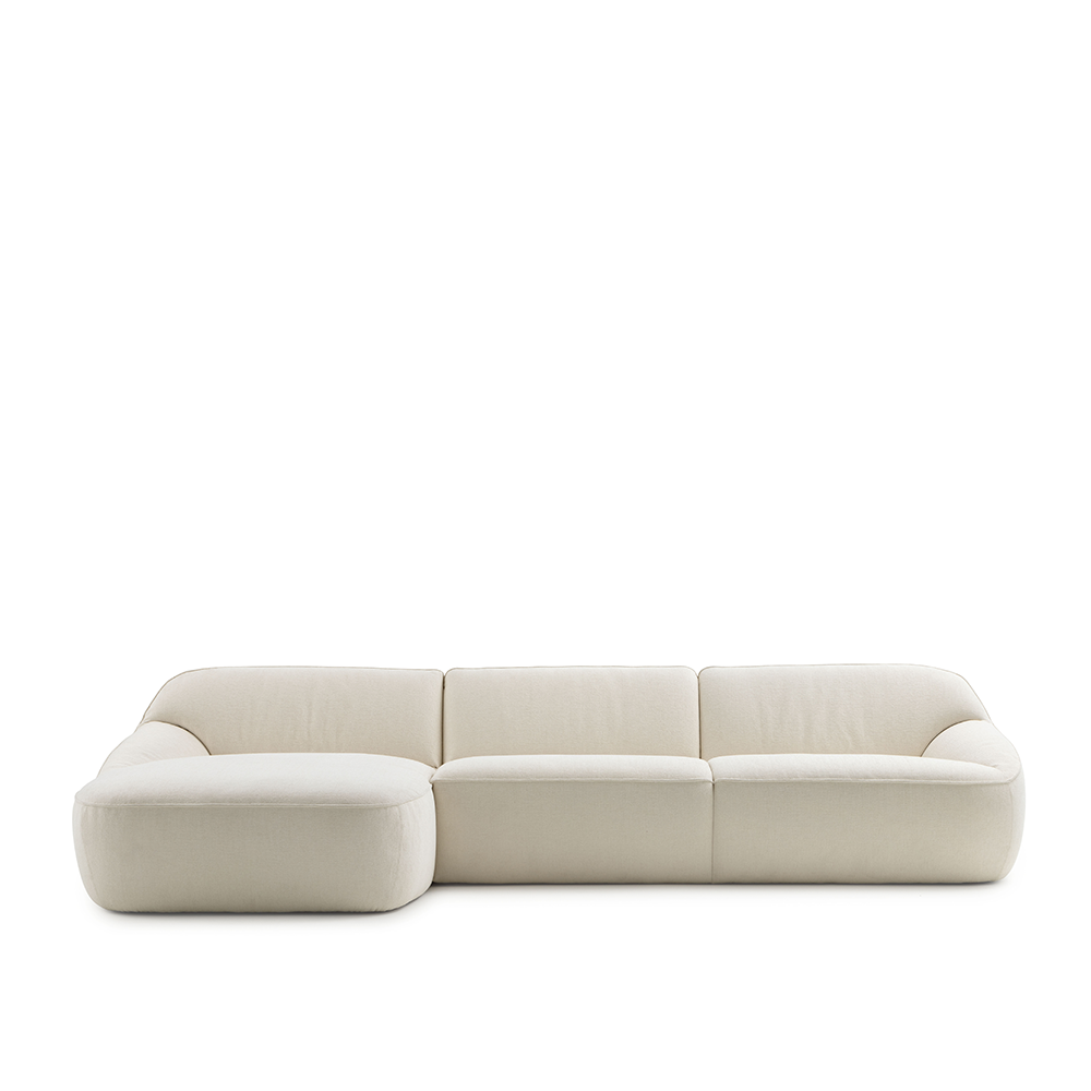 loungebank nivti pode designbanken in stof wit ronde bank