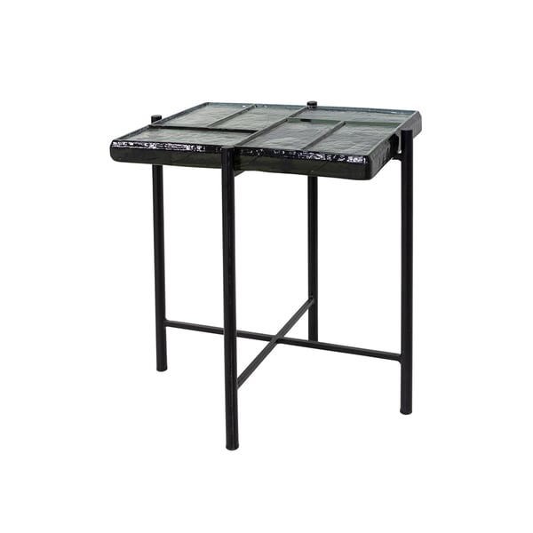 sidetable matera zwart metaal glas dome deco woonaccessoires te koop cruquius