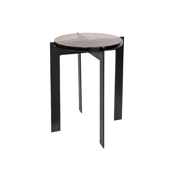 sidetable nador zwart metaal glas dome deco woonaccessoires te koop cruquius