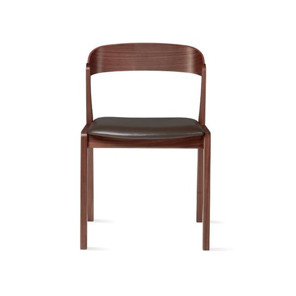 Eetstoel #825 van het merk Skovby hout kleur bruin met zwart zitgedeelte