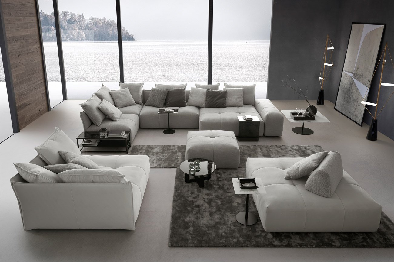 Grijze bubble bank elementenbank design grijs palace