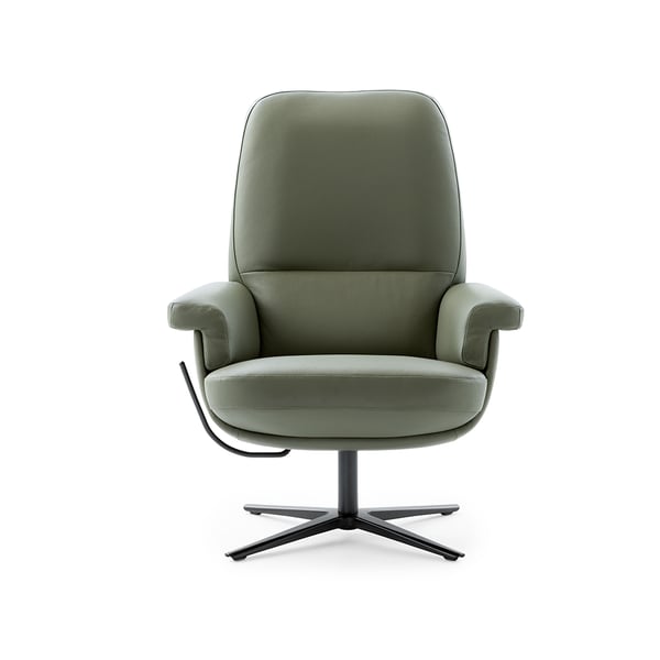 fauteuil entro hoog in leder grijs evidence by leolux designmeubelen