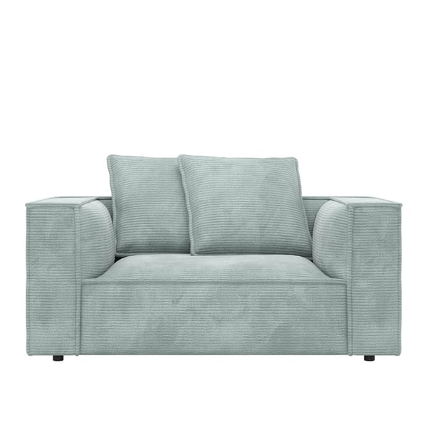 loveseat Bayonne in ribstof blauw licht cruquius deruijtermeubel