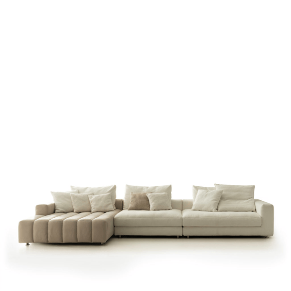 elementenbank berry van designwerk van stof en leder beige en bruin