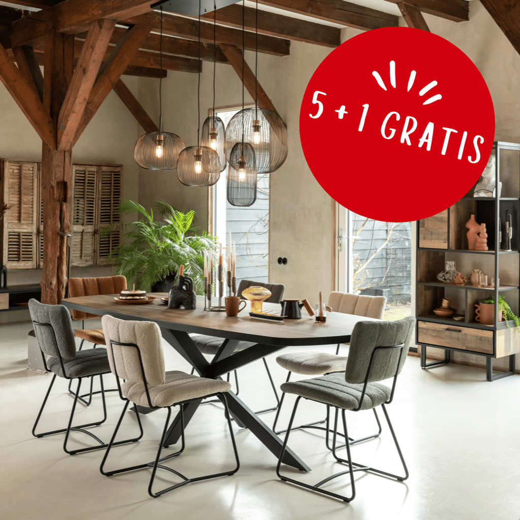 5 + 1 Gratis op stoelen luna en marcel