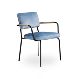 armstoel Luma in stof blauw De Ruijter Collectie Private Label Cruquius