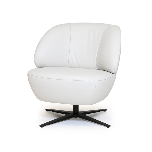 Draaifauteuil brava leer l10 wit