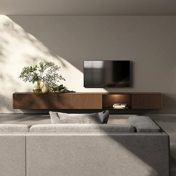 Wandopstelling RON 13 zwevend tv meubel
