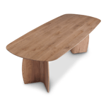 Deense houten scandinavische eettafel ovaal japandi