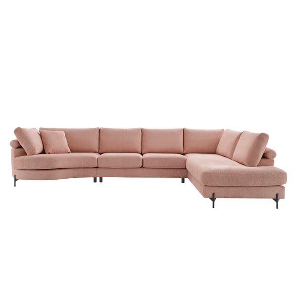 Hoekbank Renato INHOUSE bruin romantisch wonen roze bank