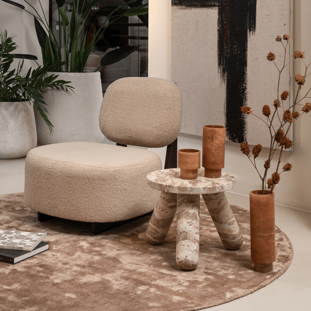 bijzettafel benton, bijzettafeltje, marmer, sidetable, chique, modern, natuurlijk, cosmopolitan living