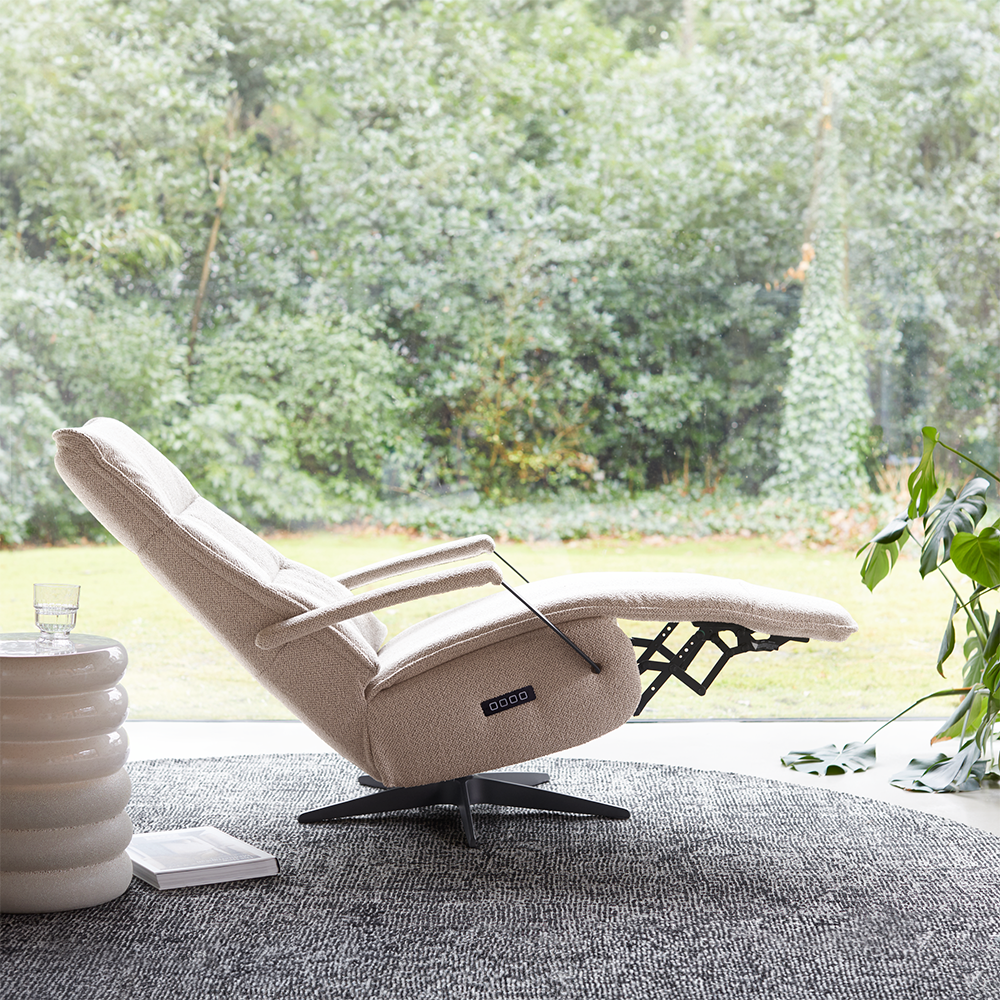 dalero relaxfauteuil relaxstoel stoffen fauteuil beige