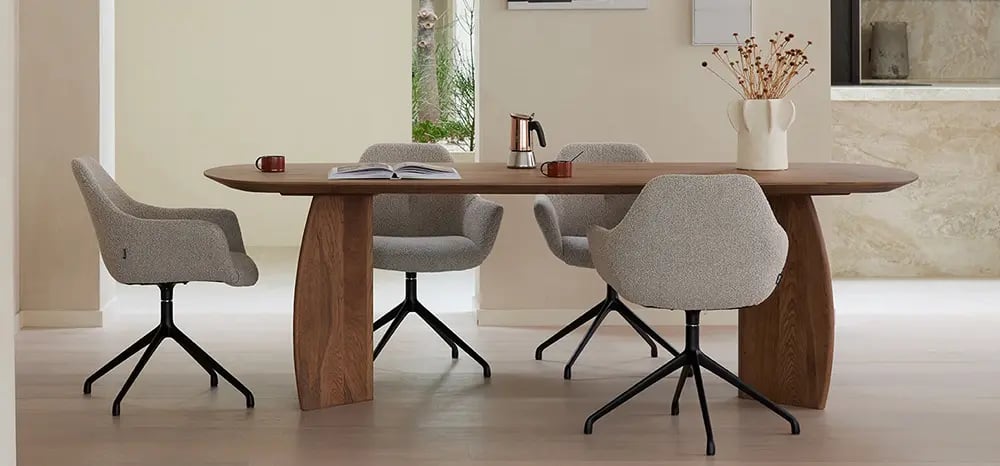 Deens ovale tafel hout scandinavisch