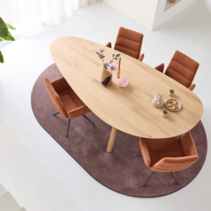 Eettafel Trinity, eettafel, eikenhout, organische vorm, houten eettafel, eetkamertafel, bert plantagie, design tafel