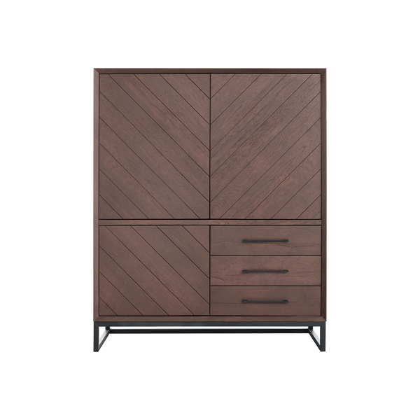 baltara, opbergkast, bergkast, donkerbruin, eiken, eikenhout, hout, industrieel, bohemian, visgraat