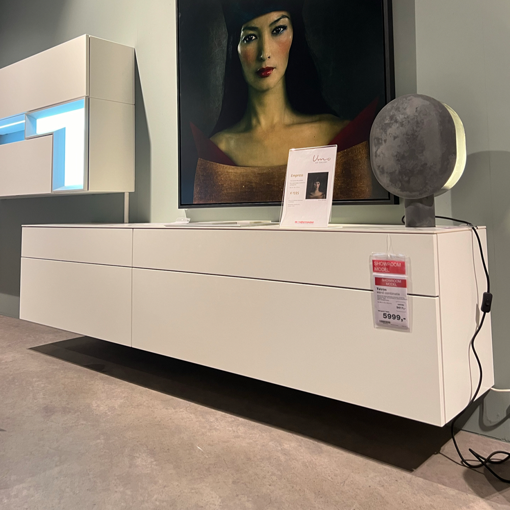Tetrim wand combinatie, wit, lak, dressoir, tv meubel
