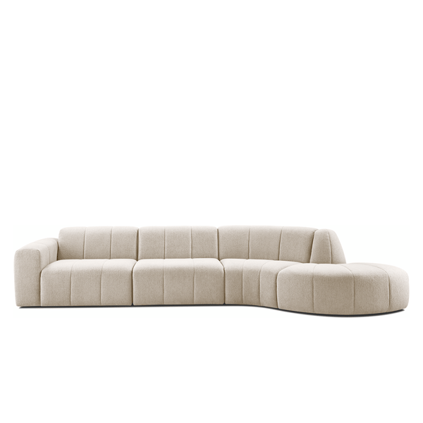 Hoekbank Lurnio, hoekbank, zitbank, modulaire bank, naturel, ronde vormen, bohemian, scandinavisch, modern, romantisch