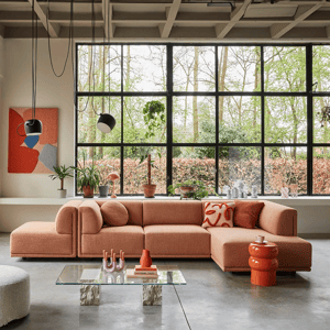 hoekbank kuvio, hoekbank, wit, elementbank, modulaire bank, beige, modern, scandinavisch, rood oranje bank
