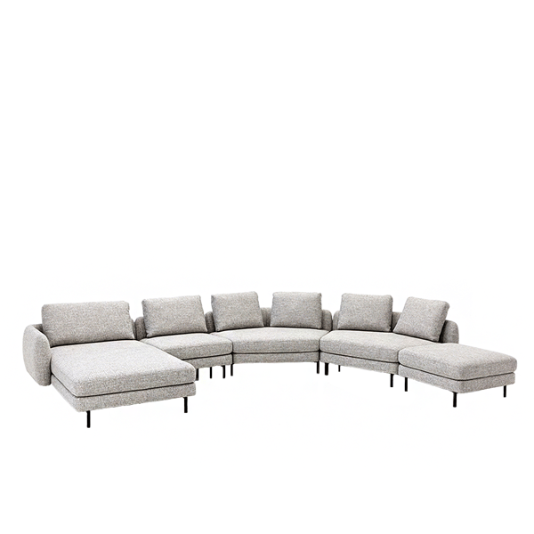hoekbank maura, loungebank, moderne bank, strak, beige bank, modulaire bank, elementen bank, industrieel, modern interieur