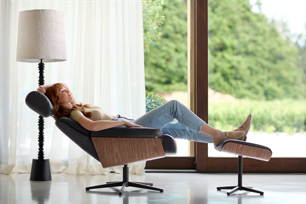 Relaxfauteuil met voetenbank Muria