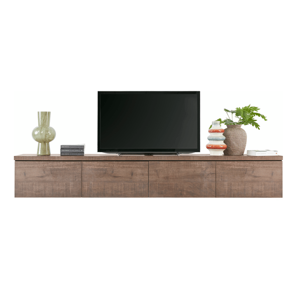 tv-meubel lorina large, tv meubel, inhouse, zwevend tv meubel, zwevend meubel, mangohout, donker mango, industrieel, modern