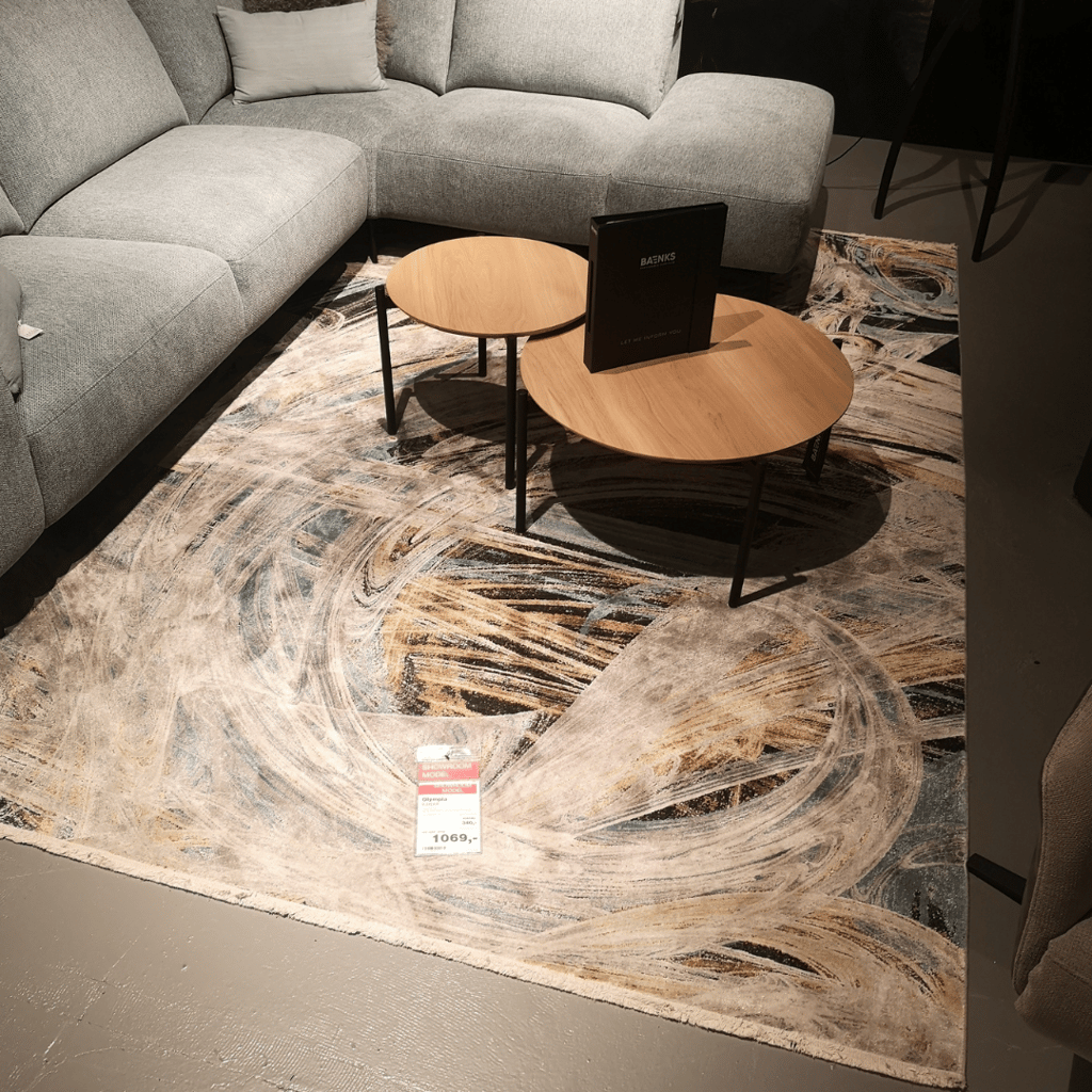 vloerkleed Olympia blauw showroommodel