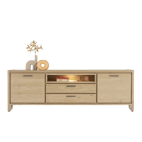 eikenhout, henders en hazel, industrieel, landelijk, Lowboard Nystead 210, modern, modern landelijk, modern tv-meubel, natuurlijk, tv-meubel, tv-meubel Nystead