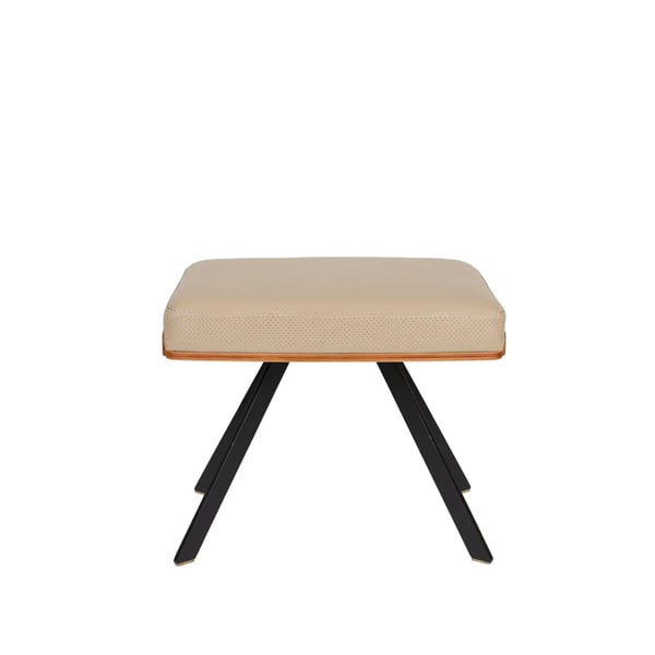 voetenbankje frie, hocker, poef, kruk, kruk frie, zuiver, bohemian interieur, modern interieur, modern, comfort, beige, walnoot