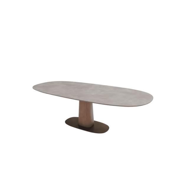 Storq eettafel van Bree's New World met modern design en afgeronde hoeken in een stijlvolle eetkamer.