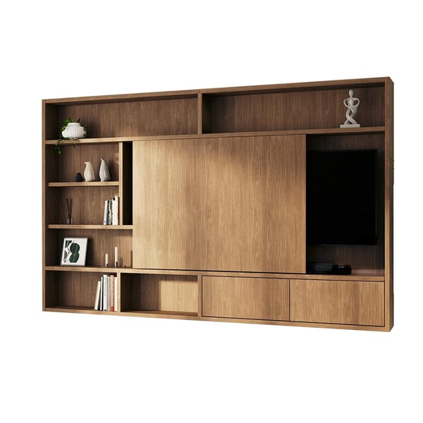 Flatslide Cinewall tv-meubel – modern cinewall ontwerp met schuifpaneel en luxe afwerking, verkrijgbaar in diverse kleuren en materialen.