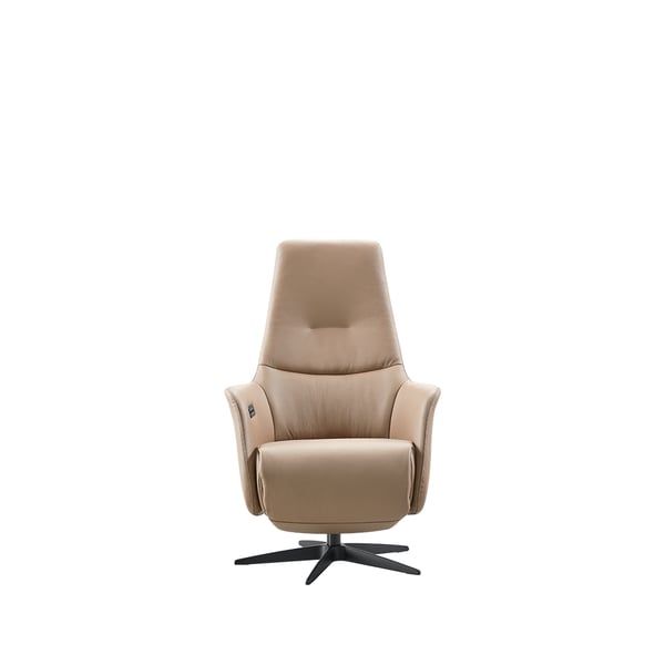 Relaxfauteuil Blomira van INHOUSE – moderne fauteuil met slank design, verstelbare hoofdsteun en 2-motorige bediening, in stof of leer.