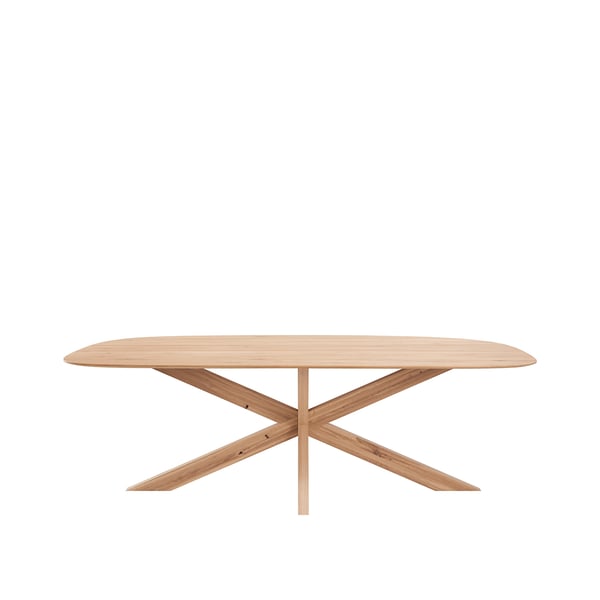 Eettafel Selectio – massief eikenhouten tafel met metalen of houten poten, verkrijgbaar in diverse kleuren, afmetingen en randafwerkingen.