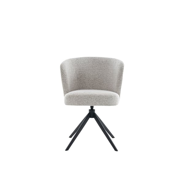Armstoel Mandolia, Armstoelen, Eetstoelen, Beige eetstoel, Draaibare eetstoel, 360 graden draaifunctie, Autoreturn, Moderne eetstoel, Stof Present 120, Zachte eetstoel