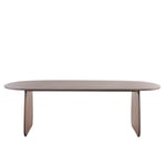 Eettafel Marandi Organisch van eikenhout met bruin blad en gesloten poten. Tijdloos design, zit 6–8 personen en is in meerdere kleuren leverbaar. Eettafel, Marandi, Organisch blad, Eiken tafel, Mocca eettafel, Houten eettafel, Grote eettafel, 6 tot 8 personen, Tijdloze eettafel, Woonprogramma Marandi
