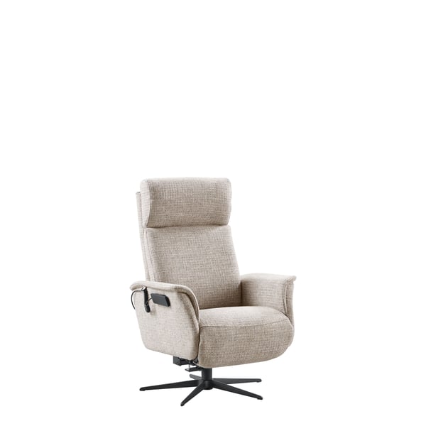 relaxfauteuil, sta-op functie, elektrisch verstelbaar, draaifauteuil, Chronotex 3091-clay, grijs, Heranti, maatwerk, vijf-teensvoet, 3-motoren