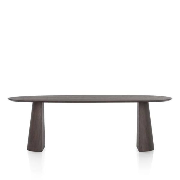 eettafel trenton 240, eettafel 240 cm, trenton clay tafel, xooon tafel, eikenfineer eettafel, organische eettafel, grote eettafel, design eetkamertafel, eettafel met conische poten, eetkamertafel xooon, woonprogramma trenton, eetkamertafel clay, moderne eettafel, organisch blad tafel