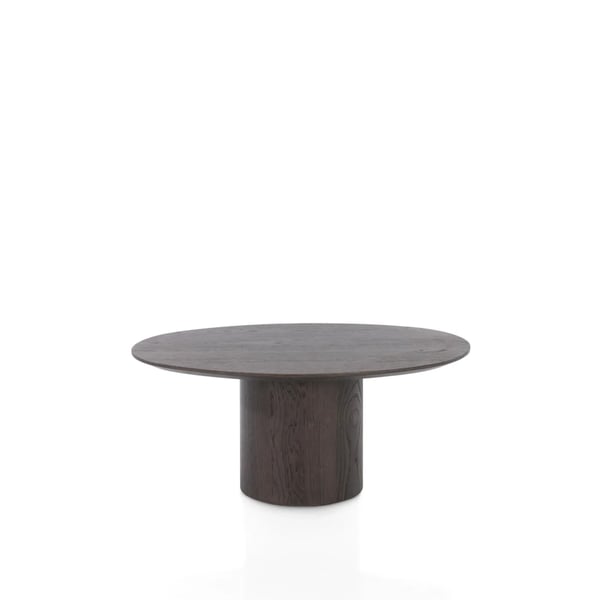 salontafel trenton clay, salontafel, trenton, xooon, eikenfineer, organisch blad, ronde salontafel, moderne salontafel, compacte salontafel, design salontafel, centrale poot, stabiele salontafel, clay kleur, houten salontafel, stijlvol tafeltje, salonmeubel