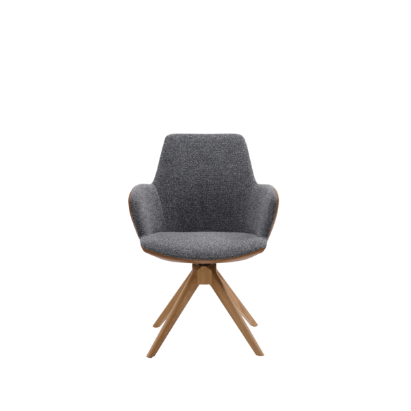 Draaifauteuil Maple in stof met armleuningen en metalen statiefonderstel, te zien bij De Ruijtermeubel in Cruquius.