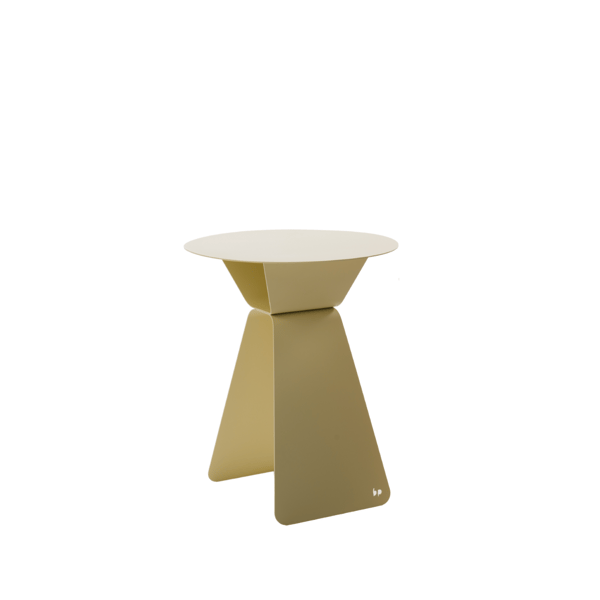 Ronde bijzettafel Olly van Bert Plantagie in staal met antracietkleurige afwerking