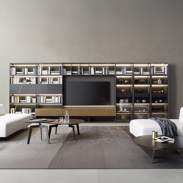 wandkast Modo, Sangiacomo kast, modulaire wandkast, luxe boekenkast, design tv-meubel, kast met glasdeur, wandmeubel op maat, Italiaanse designkast, kast Loto Terra, wandkast met ledverlichting