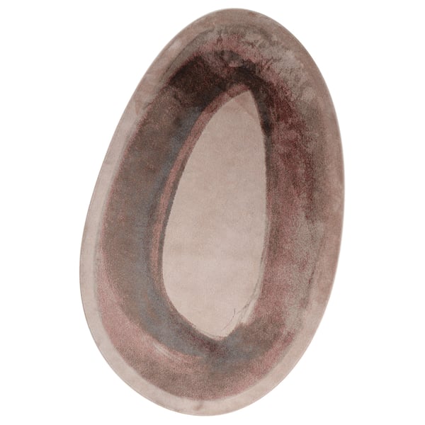 Mart Visser vloerkleed Brush Ovale in Ocker Brown, met artistieke borstelstreken en zachte uitstraling in ovale vorm.