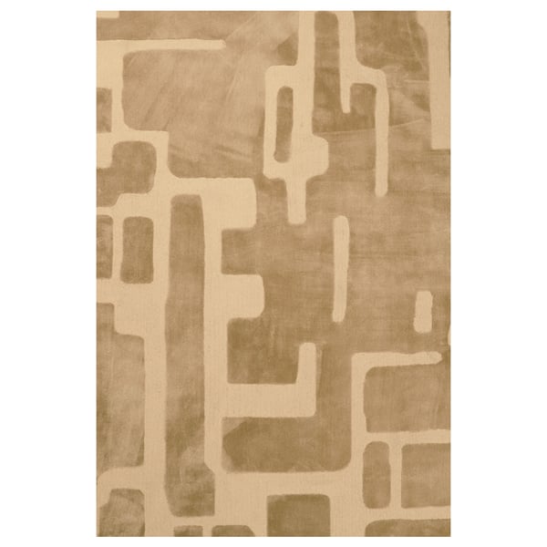 Vloerkleed Aesthetic Velvet Linen van Mart Visser in zandbeige kleur, met luxe velvet structuur en moderne uitstraling, gestyled in een sfeervolle woonkamer.