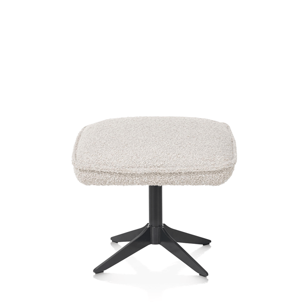 Poef Bobbio van XOOON in beige stof, ronde vormgeving, als voetenbank of los zitmeubel bij De Ruijtermeubel.